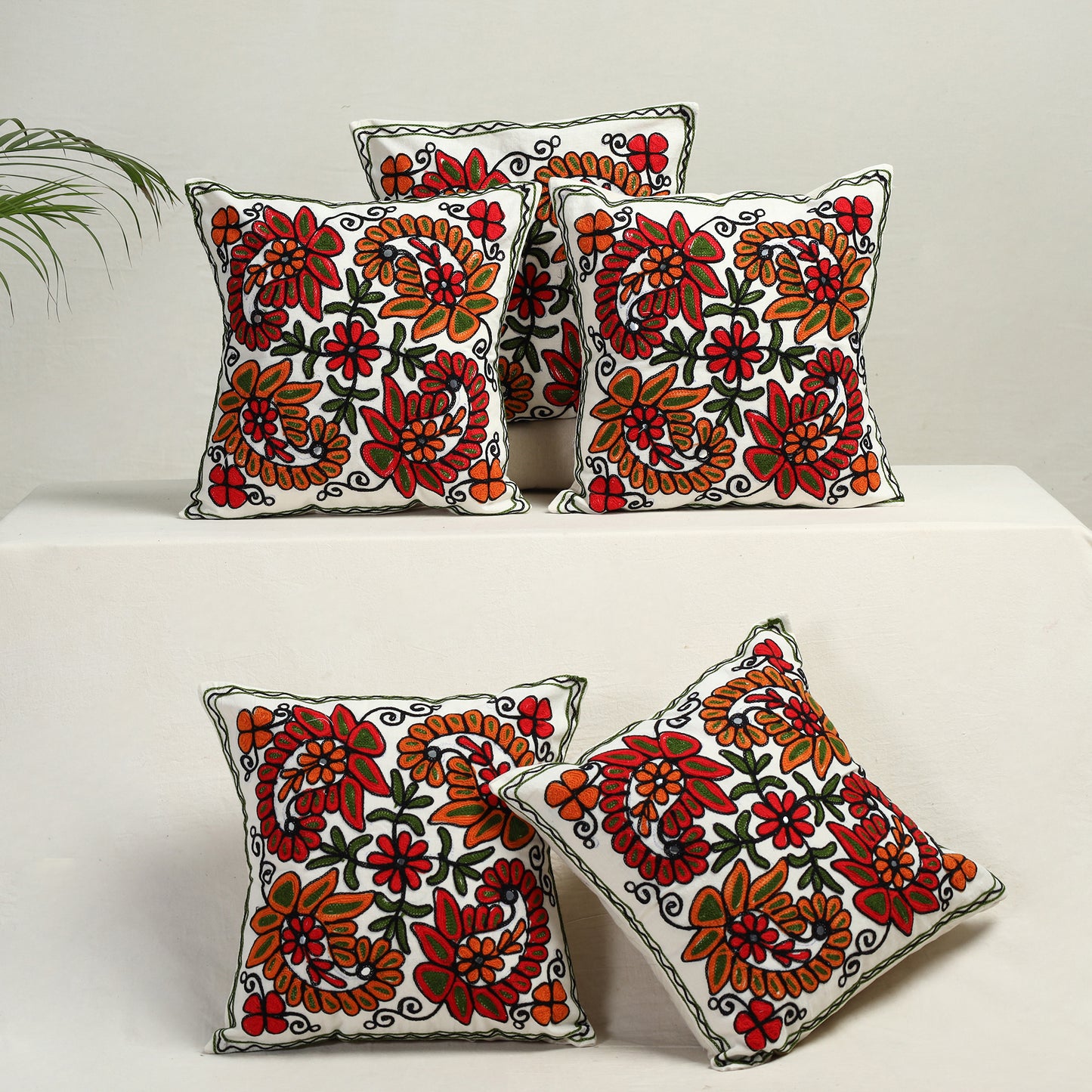 Aari Embroidery Cushion Cover