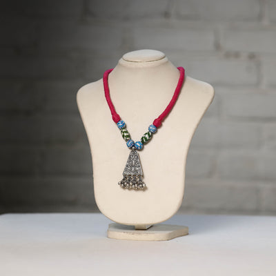 Oxidised GS Beadwork Thread Necklace 28