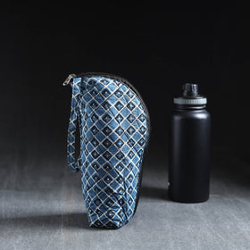 Blue Handmade Cotton 1L Water Bottle Cover