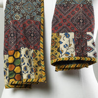 Multicolor - Patchwork Cotton Stole in Ajrakh Block Prints 51