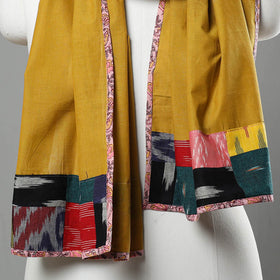 Yellow - handloom cotton mangalagiri stole 06 - handcrafted