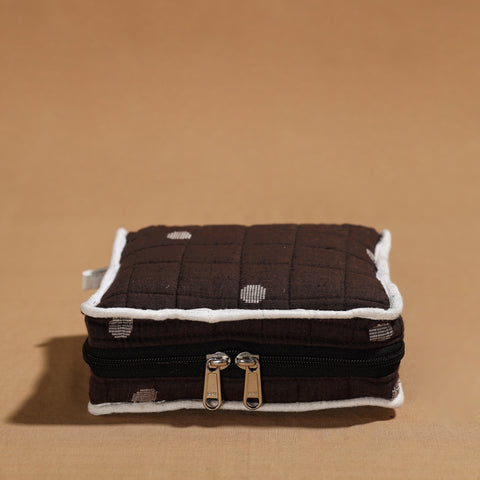 Brown Handmade 4 Pockets Cotton Jewelry Bag 04 