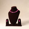 Pink - german silver thread beads necklace set 14