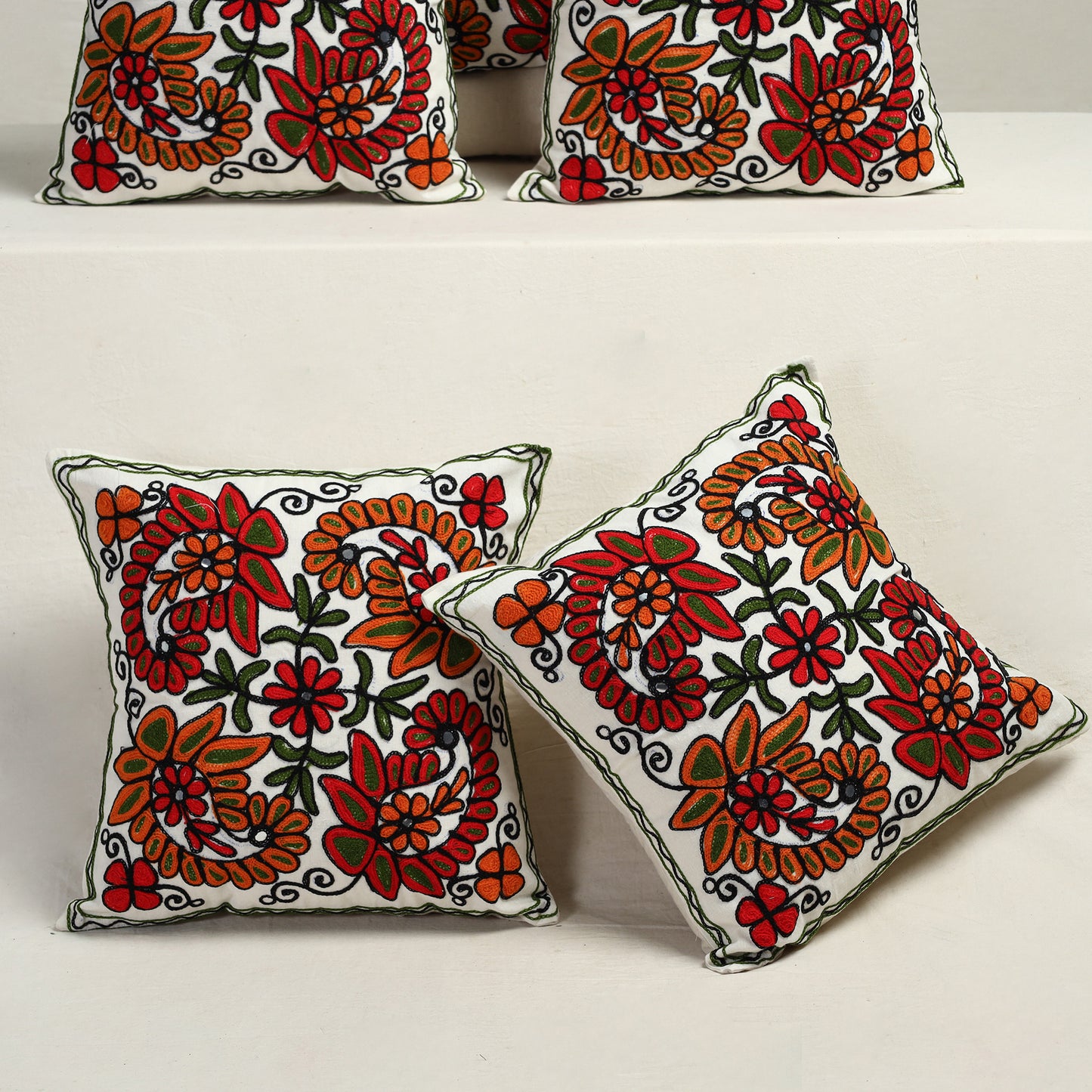 Aari Embroidery Cushion Cover