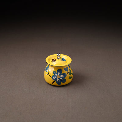 Floral Handpainted Enamelware Stainless Steel Ghee Pot 66