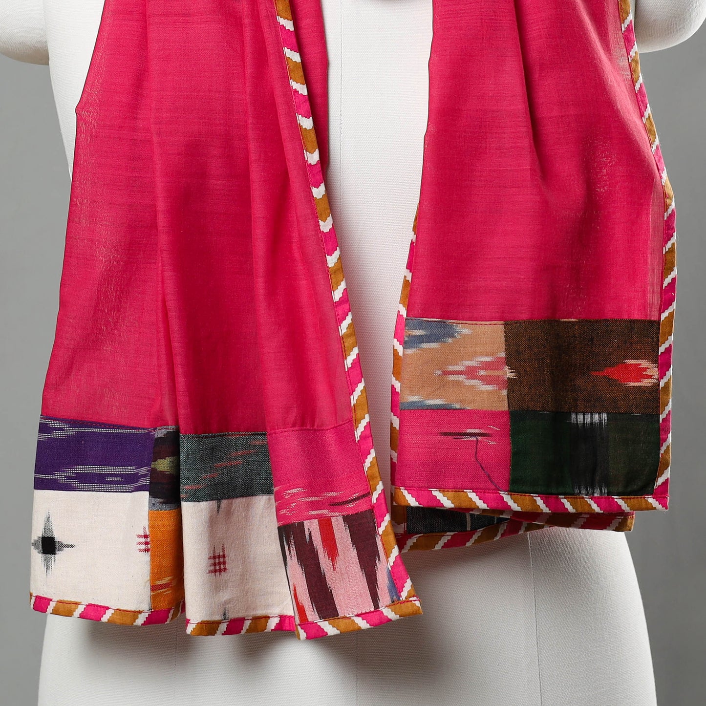 Pink - Handloom Cotton Mangalagiri Stole 07