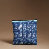 Blue - Handmade Quilted Cotton Utility Pouch 13