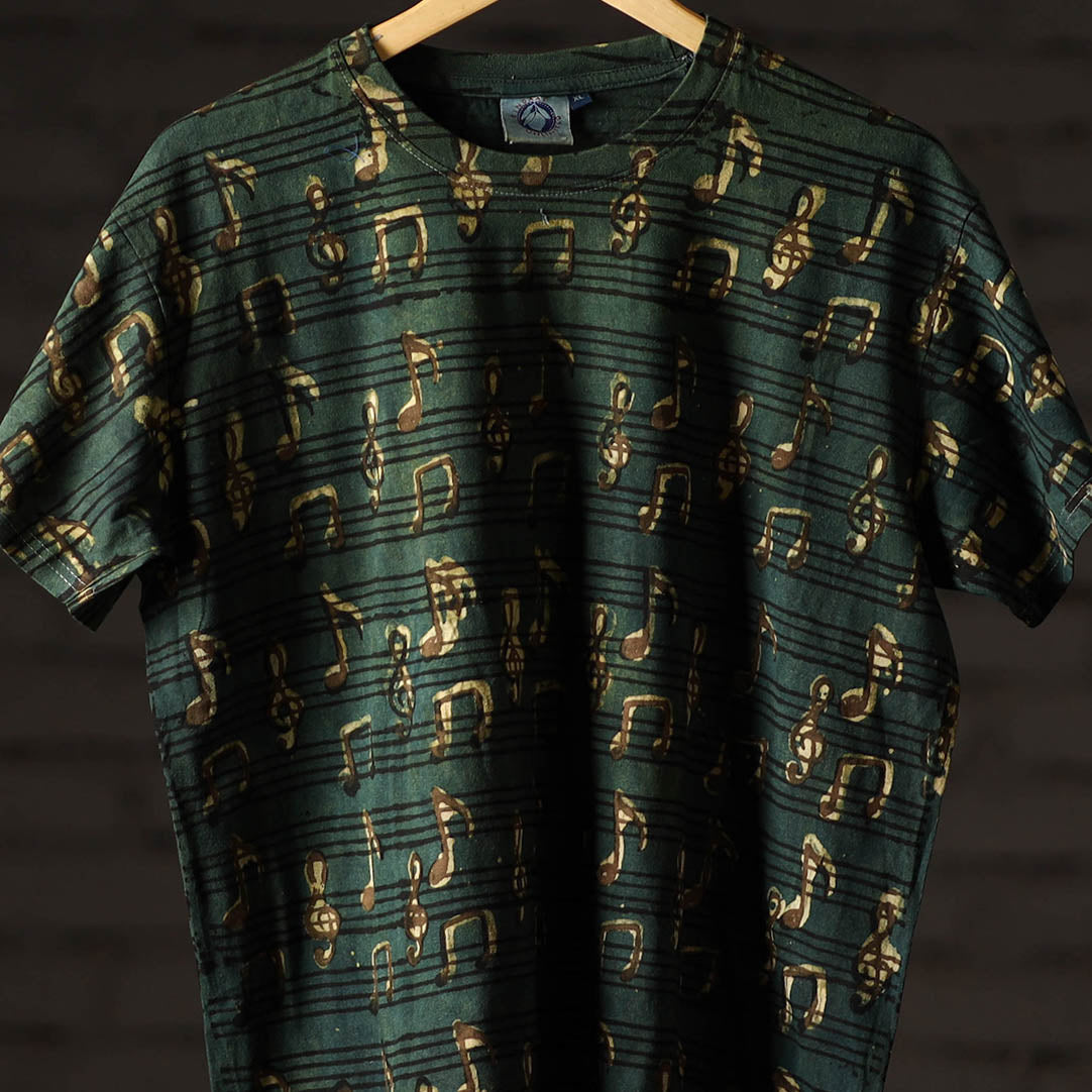 Buy Bindaas Block Art Printed Cotton Unisex Round Neck T-shirt 