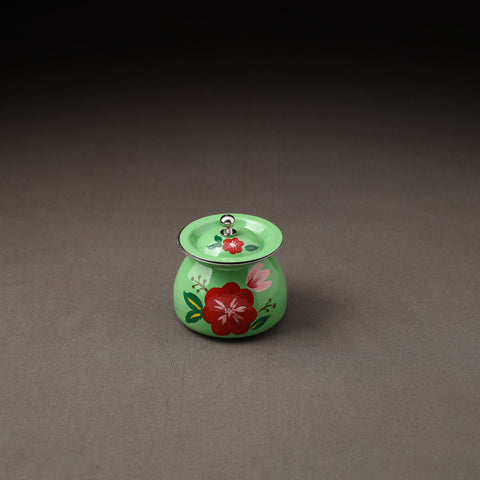 Floral Handpainted Enamelware Stainless Steel Ghee Pot 67