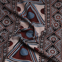 Multicolor - Ajrakh Block Printed Cotton Kurta Material - 3 meter