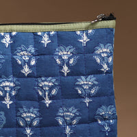 Blue - Handmade Quilted Cotton Utility Pouch 14