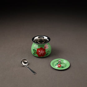 Floral Handpainted Enamelware Stainless Steel Ghee Pot 67