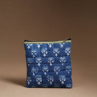 Blue - Handmade Quilted Cotton Utility Pouch 14