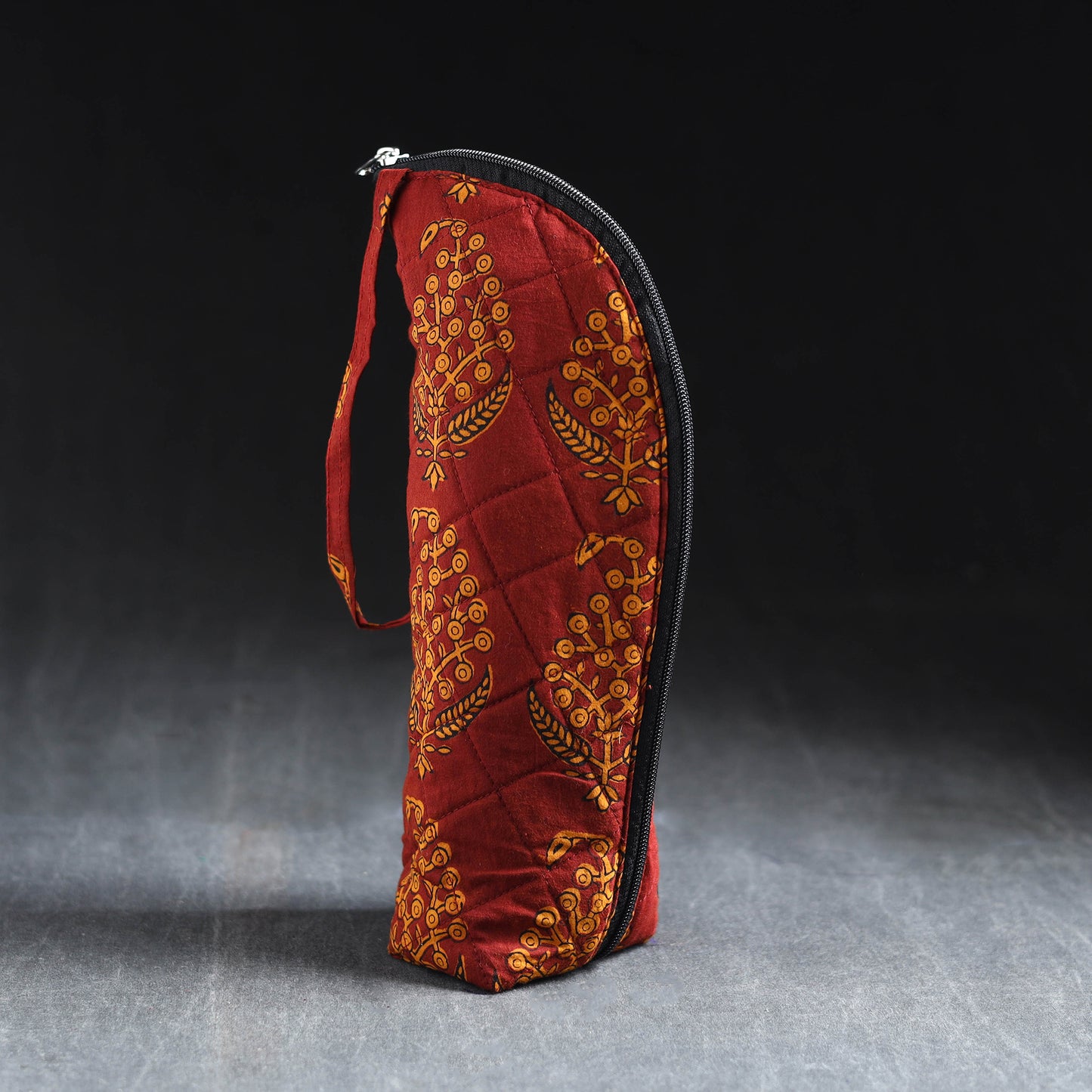 Red Handmade Cotton 1L Water Bottle Cover