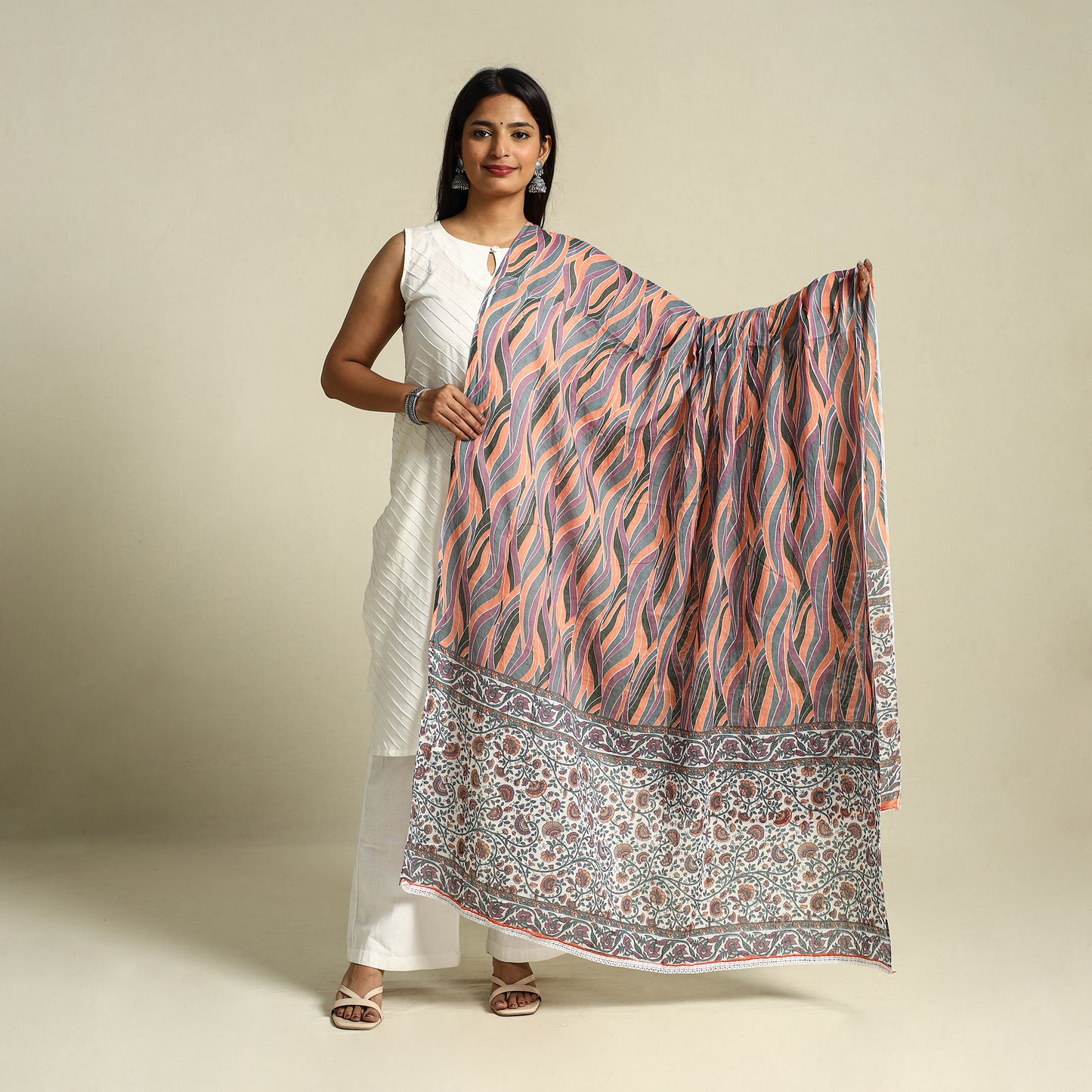 Buy Multicolor Cotton Jaipur Printed Dupatta Online