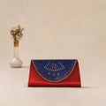 Traditional Kutch Mashru Silk Leather Flap Clutch / Wallet 15