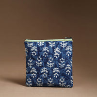 Blue - Handmade Quilted Cotton Utility Pouch 30