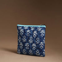 Blue - Handmade Quilted Cotton Utility Pouch 15