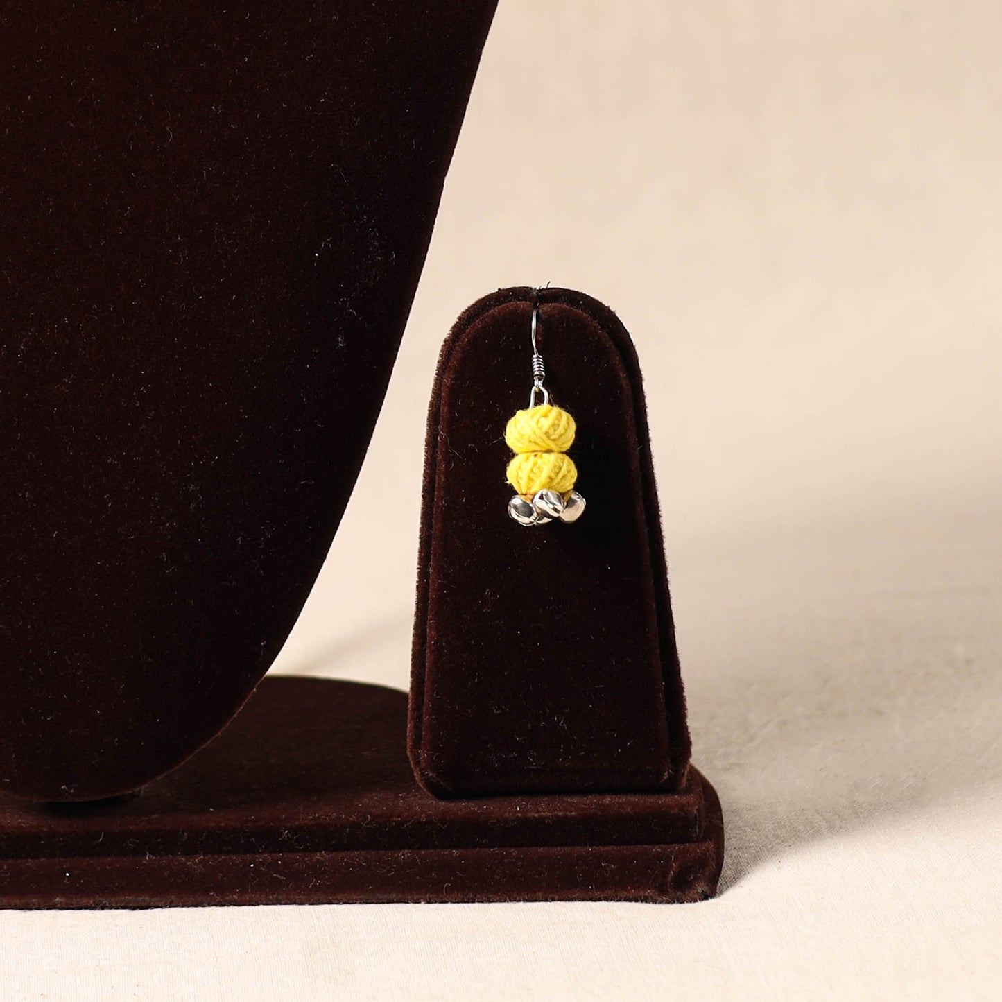 Yellow German Silver Thread Beads Necklace Set