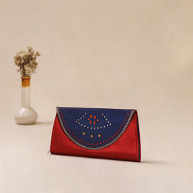 Traditional Kutch Mashru Silk Leather Flap Clutch / Wallet 15