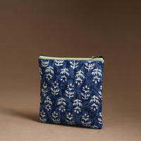 Blue - Handmade Quilted Cotton Utility Pouch 30