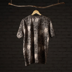  Bindaas Block Art Printed Cotton Unisex Round Neck T-shirt 