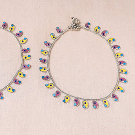  Handcrafted Paka Meenakari Anklets (Pair) Online at iTokri.com