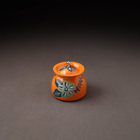 Floral Handpainted Enamelware Stainless Steel Ghee Pot 69