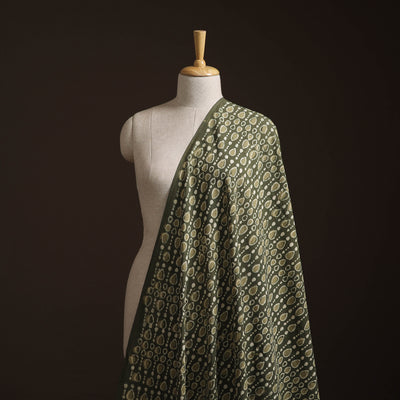 Grey - Gray - Bagru Dabu Hand Block Print Natural Dyed Cotton Fabric 02