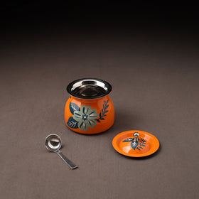 Floral Handpainted Enamelware Stainless Steel Ghee Pot 69