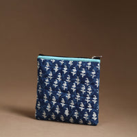 Blue - Handmade Quilted Cotton Utility Pouch 17