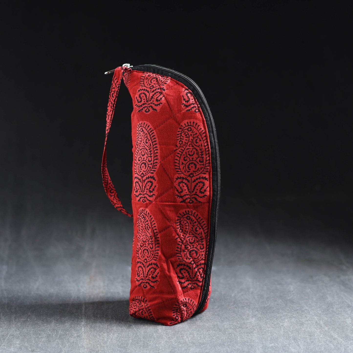 Red Handmade Cotton 1L Water Bottle Cover