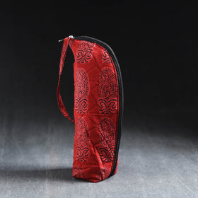 Red Handmade Cotton 1L Water Bottle Cover