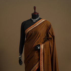 Brown Kandangi Chettinad Cotton Saree with Border