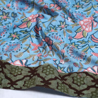 Blue - Sanganeri Block Printed Cotton Blouse Piece