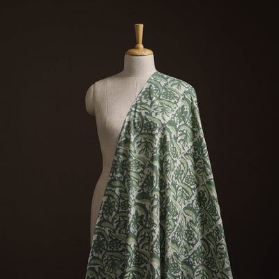 Green - Bagru Dabu Hand Block Print Natural Dyed Cotton Fabric 03