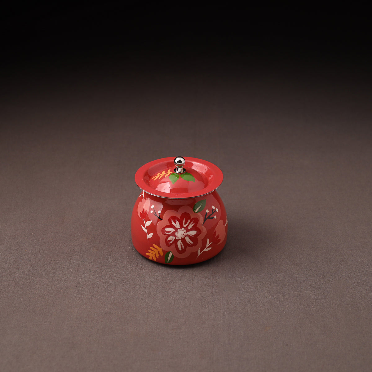 Floral Handpainted Enamelware Stainless Steel Ghee Pot 70
