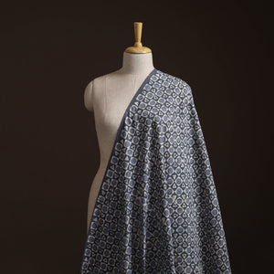 Blue - Bagru Dabu Hand Block Print Natural Dyed Cotton Fabric 04