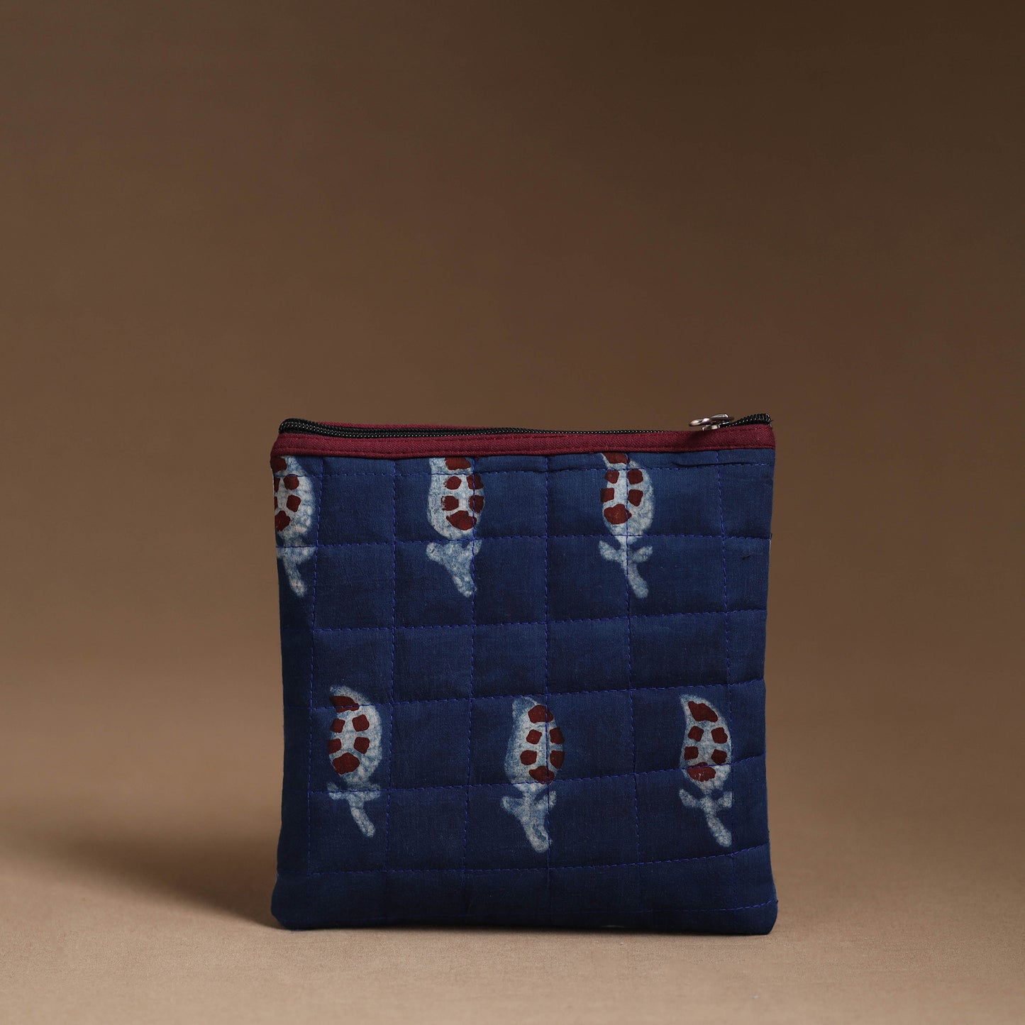 Blue - Handmade Quilted Cotton Utility Pouch 20