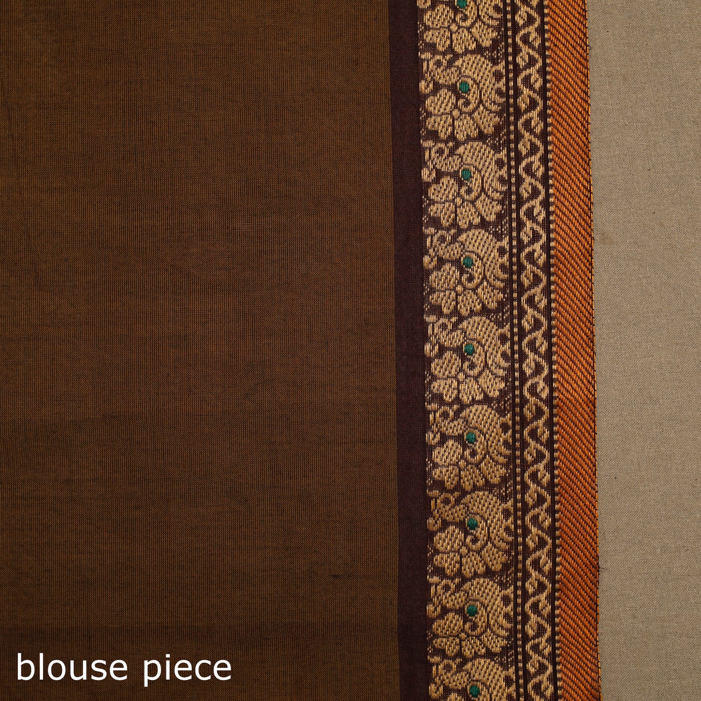 Brown Kandangi Chettinad Cotton Saree with Border