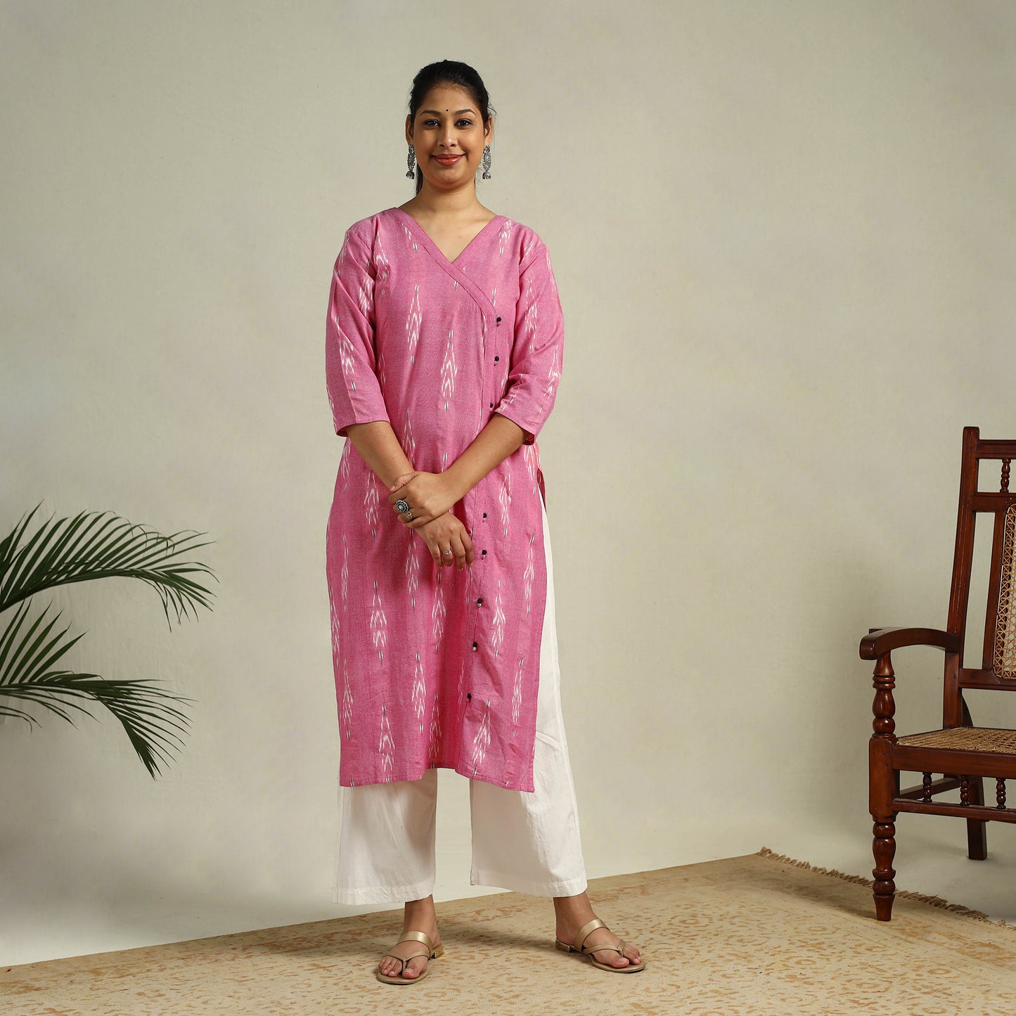 Cotton Straight Pochampally Ikat Kurta for women