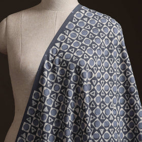 Blue - Bagru Dabu Hand Block Print Natural Dyed Cotton Fabric 04