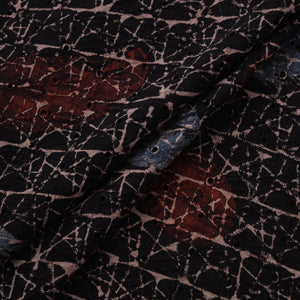 Natural Dyed Ajrakh Hand Block Print Cotton Hakoba Fabric 104