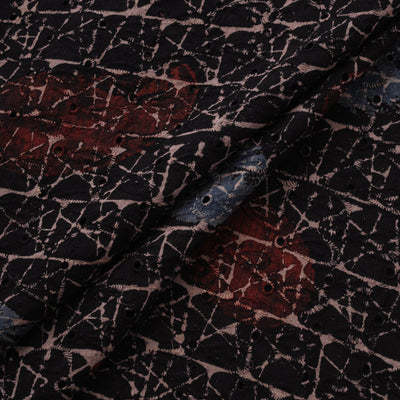 Natural Dyed Ajrakh Hand Block Print Cotton Hakoba Fabric 104