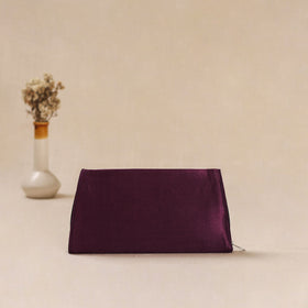 Purple - Traditional Kutch Mashru Silk Leather Flap Clutch / Wallet 18
