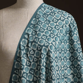 Blue - Bagru Dabu Hand Block Print Natural Dyed Cotton Fabric 05