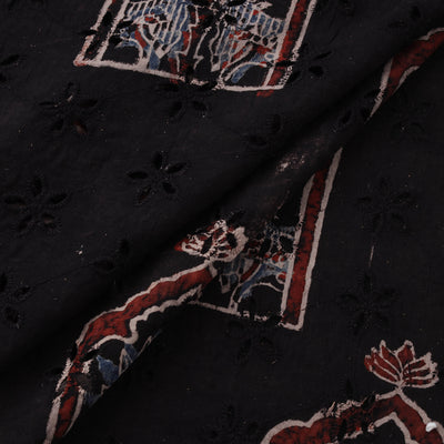Natural Dyed Ajrakh Hand Block Print Cotton Hakoba Fabric 105