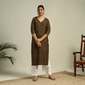 Cotton Straight Pochampally Ikat Kurta for women