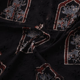Natural Dyed Ajrakh Hand Block Print Cotton Hakoba Fabric 105