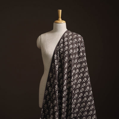 Brown - Bagru Dabu Hand Block Print Natural Dyed Cotton Fabric 06